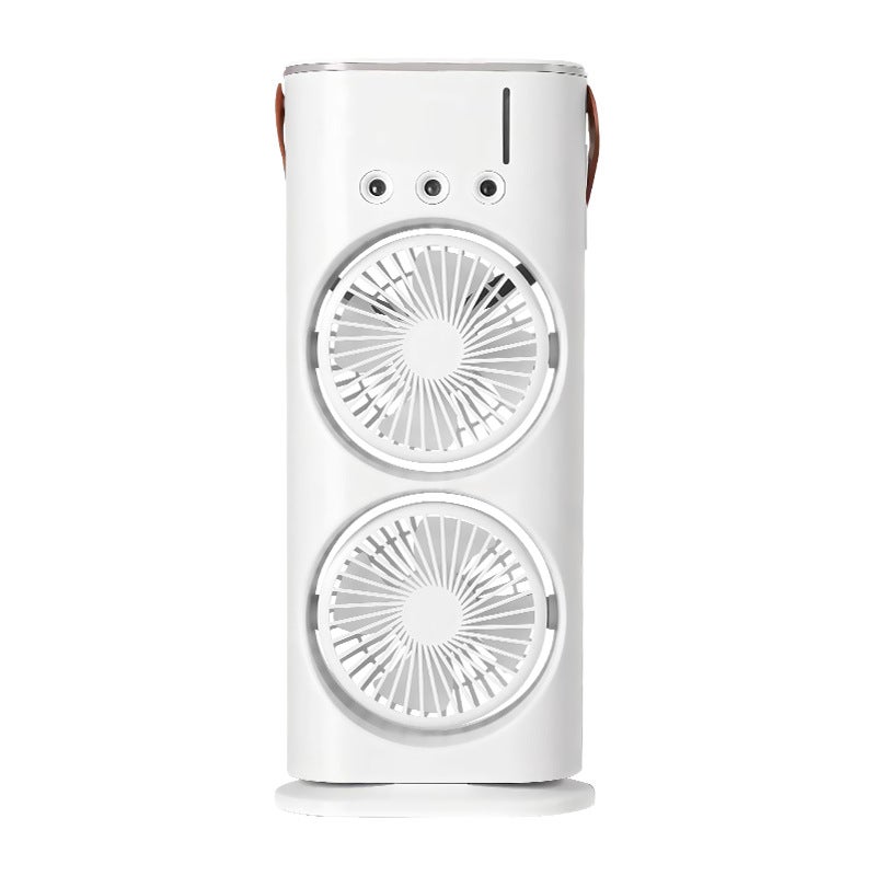 New Double Head Three Hole Spray Fan Usb Desktop Fan Colorful Lighting Gift Logo - Image 1